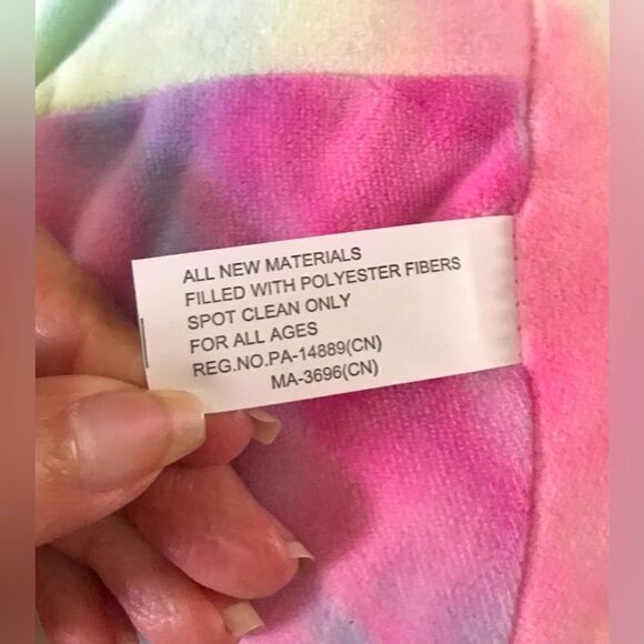 NWOT β¦ Cute & Cuddly Tie Dye Colorful Plushβ/ Stuffed Animal - Picture 4 of 4